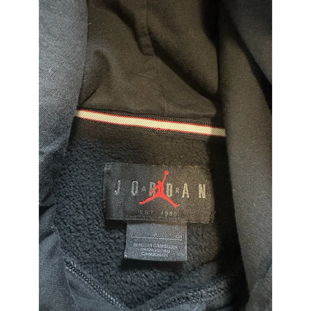 Air Jordan Flight Hoodie Essential Baseline Fleece Black Gold Men's S FD7545-011